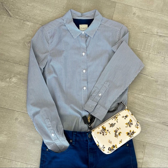 Selected FEMME Shirt with stripes - Picture 2 of 5